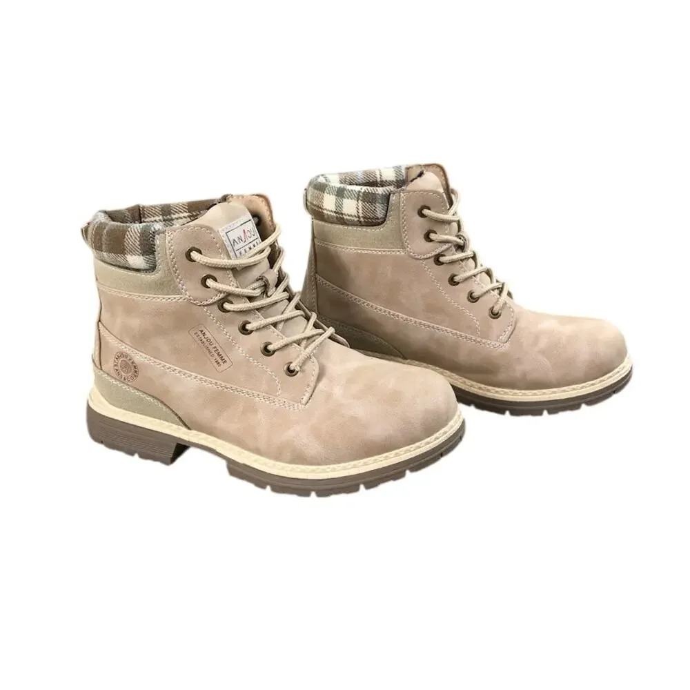 ANJOU FEMME Hiking Waterproof Ankle Boots W's 8.5 Tan Everyday City Outdoor NWOT